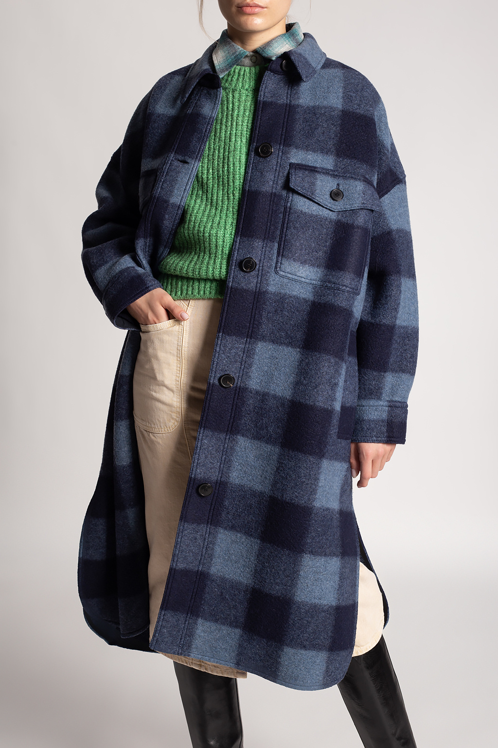 Isabel marant checked outlet coat